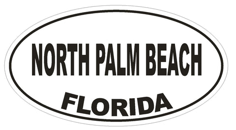 North Palm Beach Florida Oval Bumper Sticker or Helmet Sticker D2701 Decal - Winter Park Products