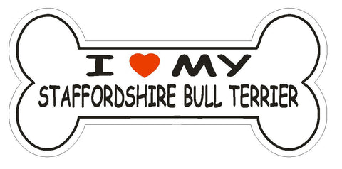 Love My Staffordshire Bull Terrier Bumper Sticker or Helmet Sticker D2557 Decal - Winter Park Products