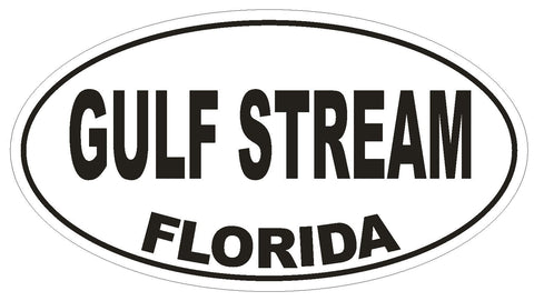 Gulf Stream Florida Oval Bumper Sticker or Helmet Sticker D2637 Euro Oval Decal - Winter Park Products