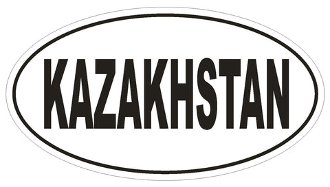 Kazakhstan Oval Bumper Sticker or Helmet Sticker D2183 Euro Oval Country Code - Winter Park Products