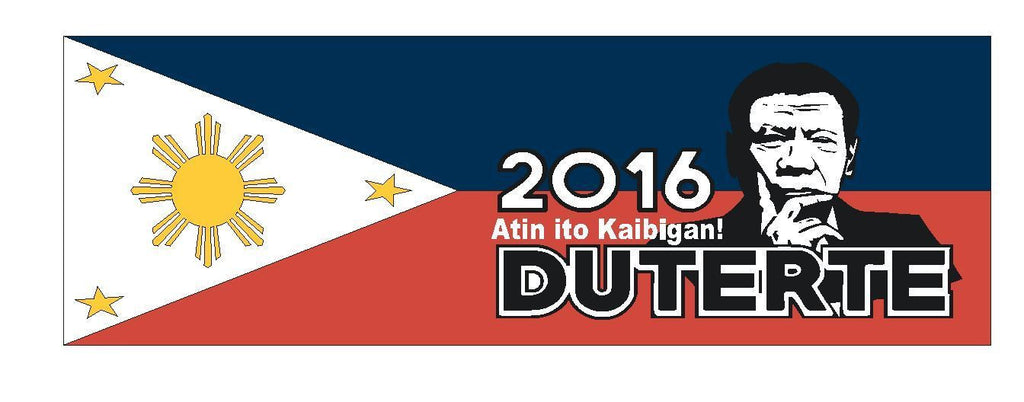 Duterte 2016 FOR PRESIDENT BUMPER STICKER or helmet sticker D853 - Winter Park Products