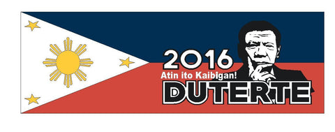 Duterte 2016 FOR PRESIDENT BUMPER STICKER or helmet sticker D853 - Winter Park Products