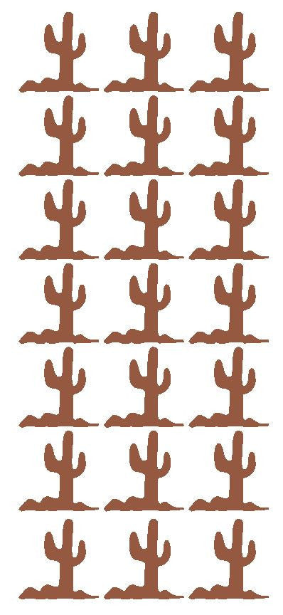 1-1/4" Brown Cactus Stickers Western Desert Envelope Seals School arts Crafts - Winter Park Products