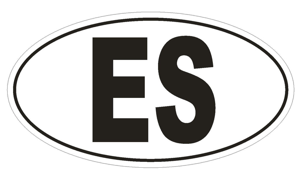 ES Spain Country Code Oval Bumper Sticker or Helmet Sticker D950 - Winter Park Products