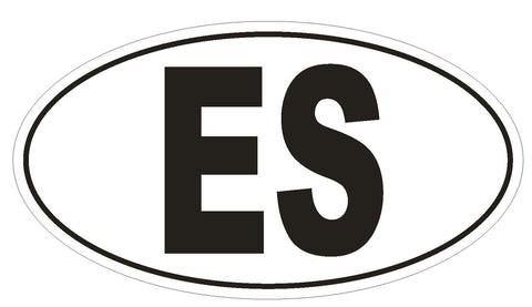 ES Spain Country Code Oval Bumper Sticker or Helmet Sticker D950 - Winter Park Products