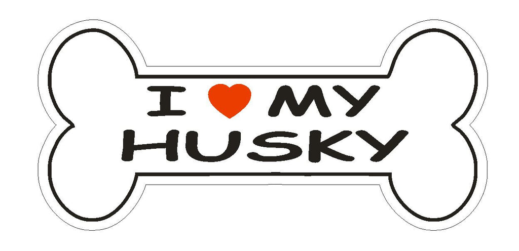 Love My Husky Bumper Sticker or Helmet Sticker D1093 Dog Bone Pet Lover - Winter Park Products