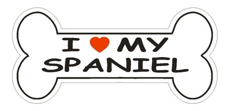 Love My Spaniel Bumper Sticker or Helmet Sticker D1109 Dog Bone Pet Lover - Winter Park Products
