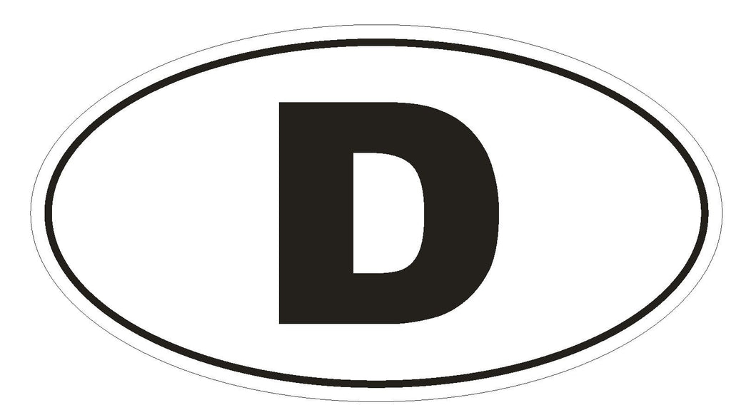 D Germany Country Code Oval Bumper Sticker or Helmet Sticker D888 Euro Oval - Winter Park Products