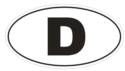 D Germany Country Code Oval Bumper Sticker or Helmet Sticker D888 Euro Oval - Winter Park Products