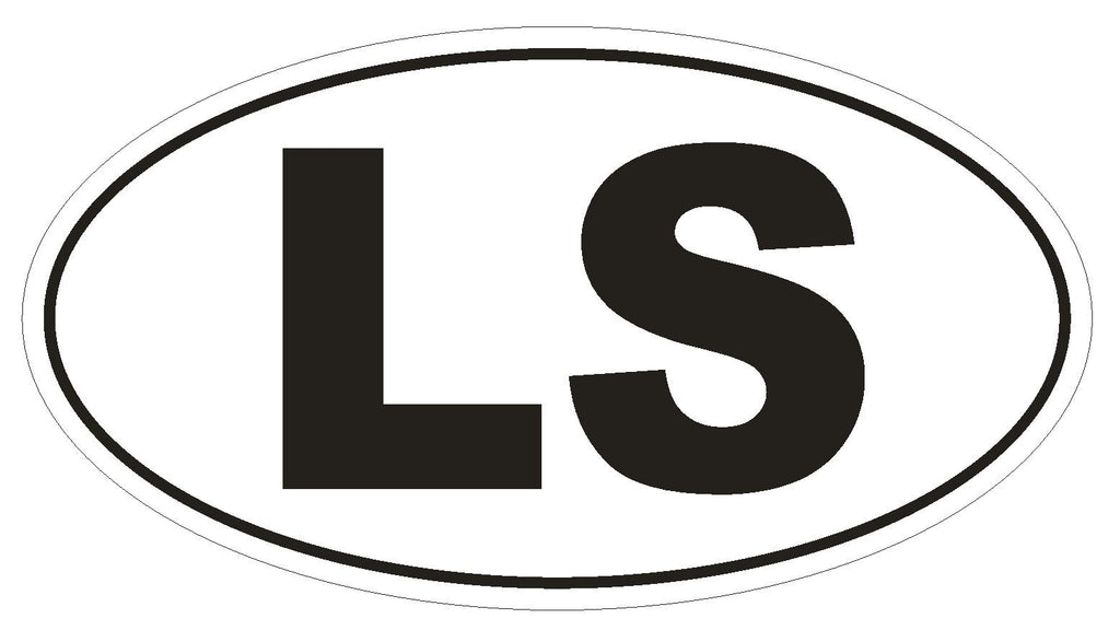LS Lesotho Country Code Oval Bumper Sticker or Helmet Sticker D1045 - Winter Park Products