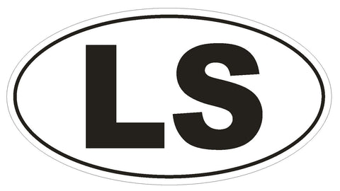 LS Lesotho Country Code Oval Bumper Sticker or Helmet Sticker D1045 - Winter Park Products