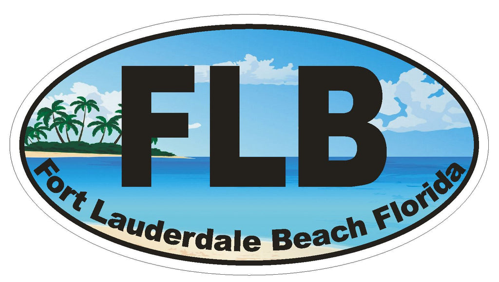 FLB Fort Lauderdale Beach Florida Oval Bumper Sticker or Helmet Sticker D1127 - Winter Park Products