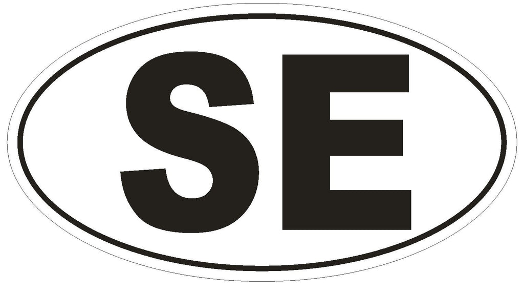 SE Sweden Country Code Oval Bumper Sticker or Helmet Sticker D915 - Winter Park Products
