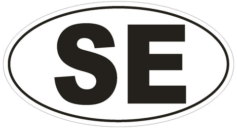 SE Sweden Country Code Oval Bumper Sticker or Helmet Sticker D915 - Winter Park Products