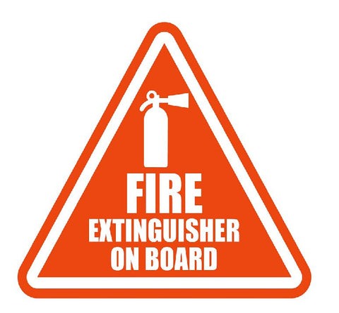 Fire Extinguisher On Board Sticker Label H184 - Winter Park Products