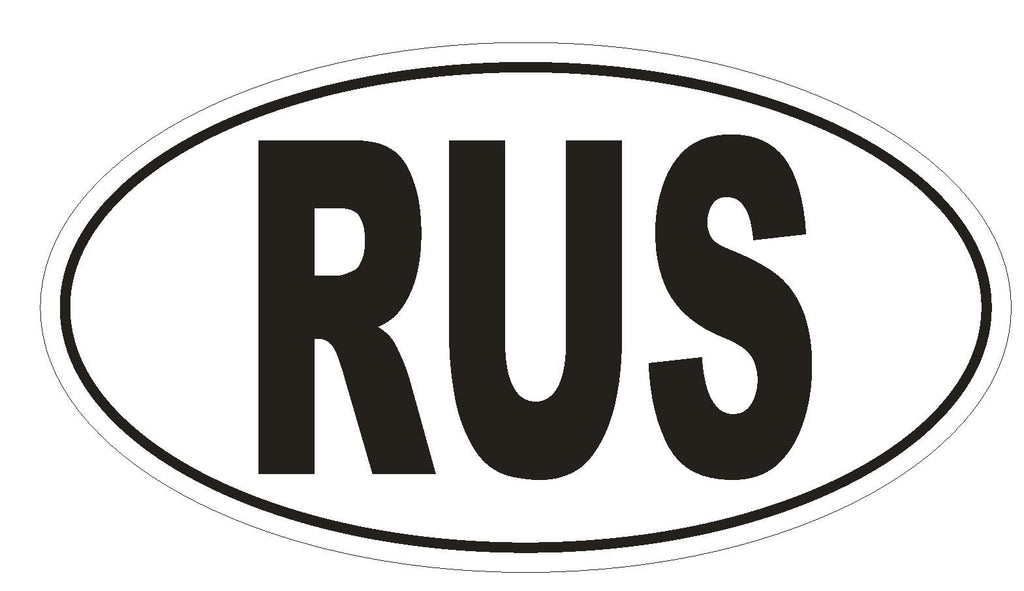 RUS Russia Country Code Oval Bumper Sticker or Helmet Sticker D909 Russian - Winter Park Products