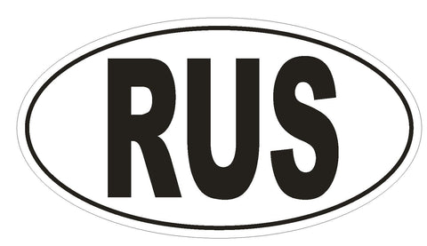 RUS Russia Country Code Oval Bumper Sticker or Helmet Sticker D909 Russian - Winter Park Products