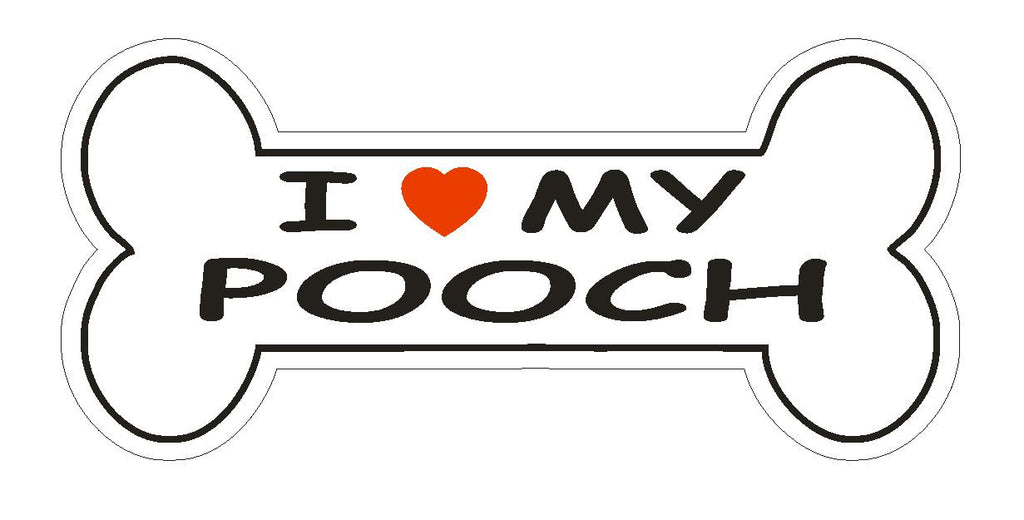 Love My Pooch Bumper Sticker or Helmet Sticker D1103 Dog Bone Pet Lover - Winter Park Products