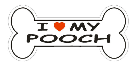 Love My Pooch Bumper Sticker or Helmet Sticker D1103 Dog Bone Pet Lover - Winter Park Products
