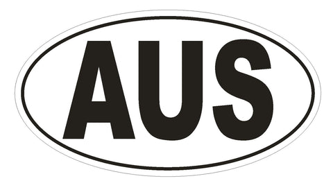 AUS Australia Country Code Oval Bumper Sticker or Helmet Sticker D891 Euro Oval - Winter Park Products
