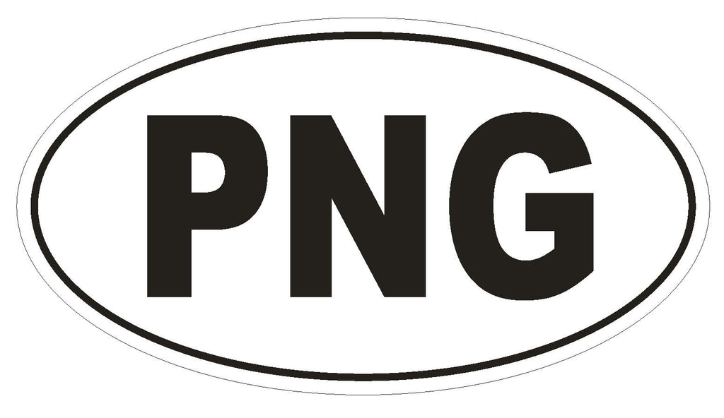 PNG Papua New Guinea Country Code Oval Bumper Sticker or Helmet Sticker D1033 - Winter Park Products