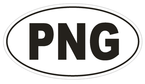 PNG Papua New Guinea Country Code Oval Bumper Sticker or Helmet Sticker D1033 - Winter Park Products