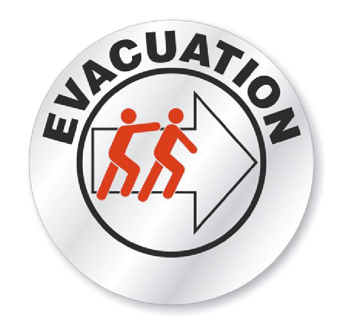 Evacuation Hard Hat Decal Hardhat Sticker Helmet Label H202 - Winter Park Products