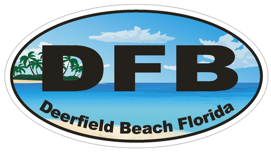 Deerfield Beach Florida Oval Bumper Sticker or Helmet Sticker D1141 - Winter Park Products