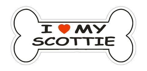 Love My Scottie Bumper Sticker or Helmet Sticker D1113 Dog Bone Pet Lover - Winter Park Products