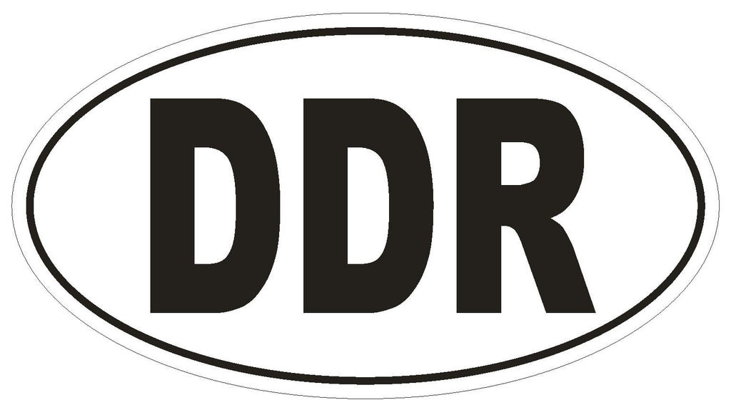 DDR Germany Country Code Oval Bumper Sticker or Helmet Sticker D939 - Winter Park Products