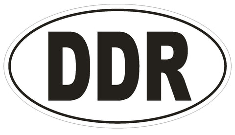 DDR Germany Country Code Oval Bumper Sticker or Helmet Sticker D939 - Winter Park Products