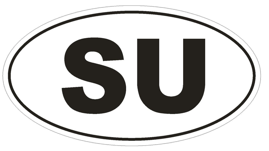 SU USSR Former Country Code Oval Bumper Sticker or Helmet Sticker D1072 - Winter Park Products