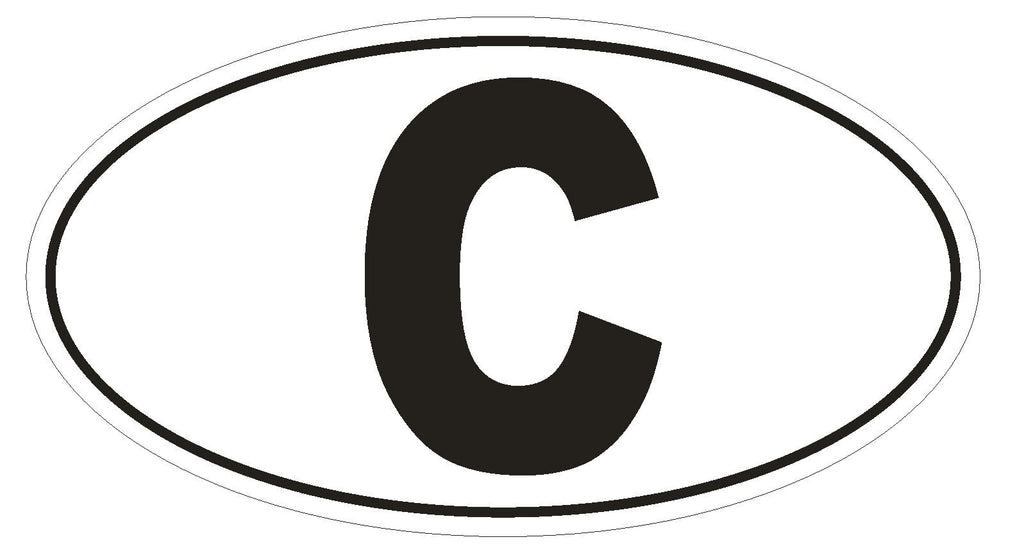 C Cuba Country Code Oval Bumper Sticker or Helmet Sticker D968 - Winter Park Products