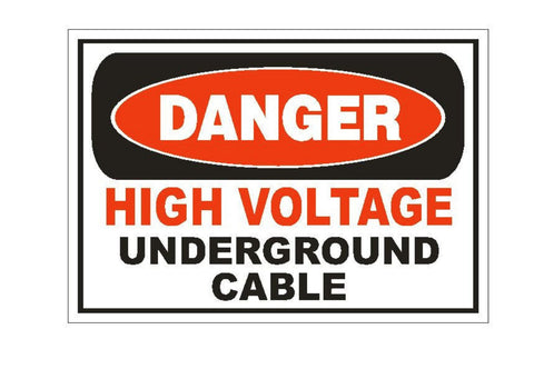 Danger High Voltage Underground Cable Sticker Safety Sign Decal Label D881 - Winter Park Products