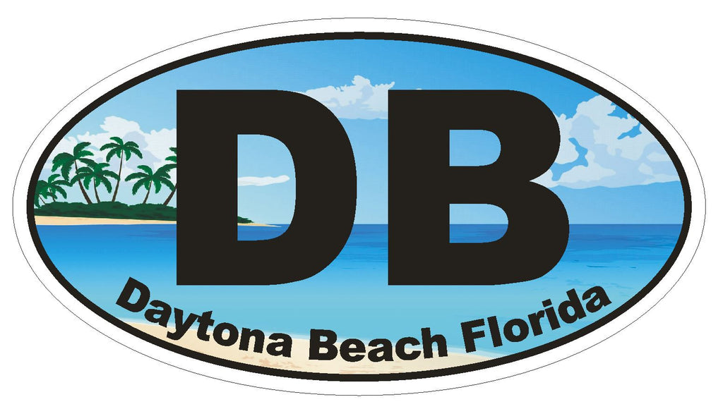 DB Daytona Beach Florida Oval Bumper Sticker or Helmet Sticker D1122 - Winter Park Products