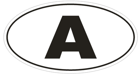 A Austria Country Code Oval Bumper Sticker or Helmet Sticker D934 - Winter Park Products