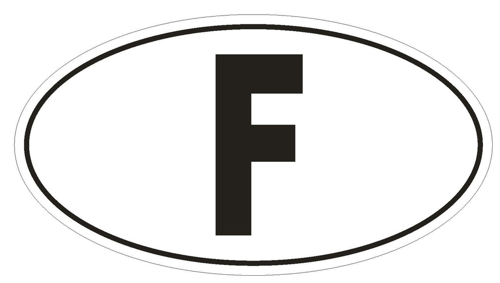 F France Country Code Oval Bumper Sticker or Helmet Sticker D954 Paris - Winter Park Products