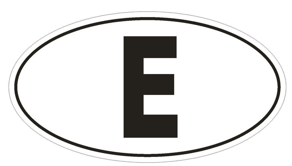 E Spain Country Code Oval Bumper Sticker or Helmet Sticker D949 - Winter Park Products