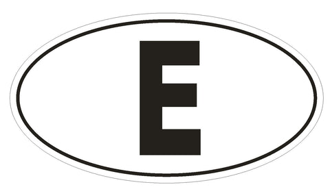 E Spain Country Code Oval Bumper Sticker or Helmet Sticker D949 - Winter Park Products