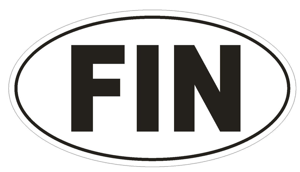 FIN Finland Country Code Oval Bumper Sticker or Helmet Sticker D918 - Winter Park Products