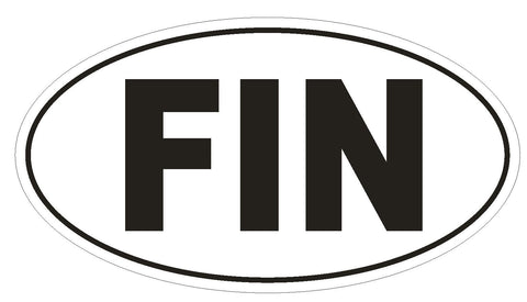 FIN Finland Country Code Oval Bumper Sticker or Helmet Sticker D918 - Winter Park Products