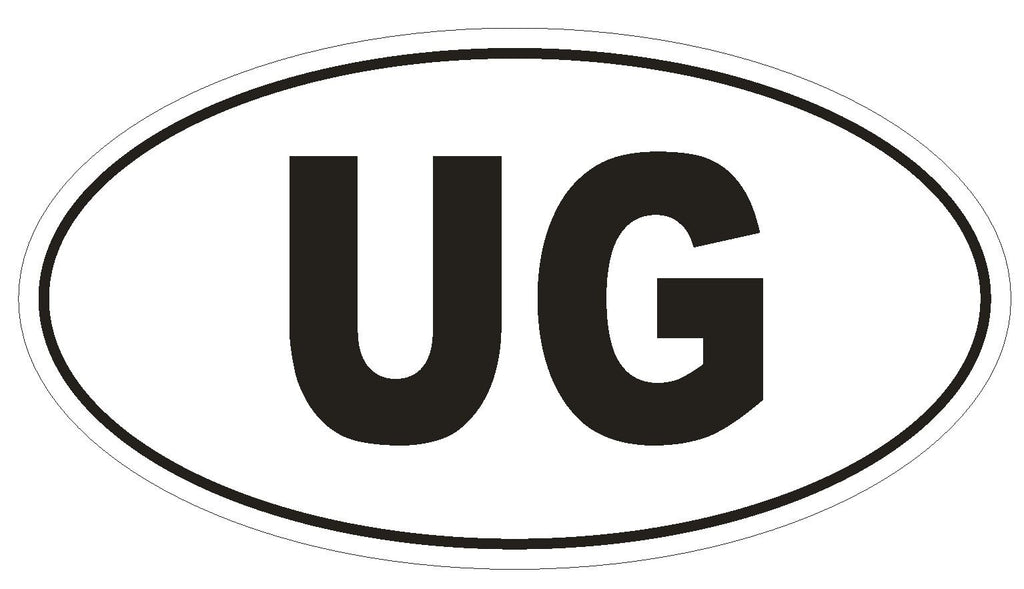 UG Uganda Country Code Oval Bumper Sticker or Helmet Sticker D1008 Ugandan - Winter Park Products