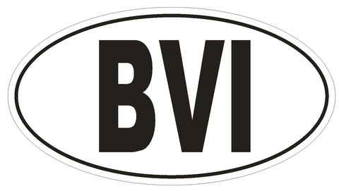 BVI British Virgin Islands Country Code Oval Bumper or Helmet Sticker D910 - Winter Park Products