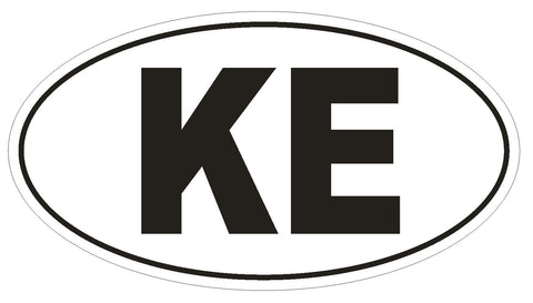 KE Kenya Country Code Oval Bumper Sticker or Helmet Sticker D1036 - Winter Park Products