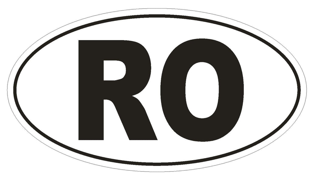 RO Romania Country Code Oval Bumper Sticker or Helmet Sticker D920 - Winter Park Products