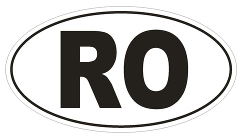 RO Romania Country Code Oval Bumper Sticker or Helmet Sticker D920 - Winter Park Products
