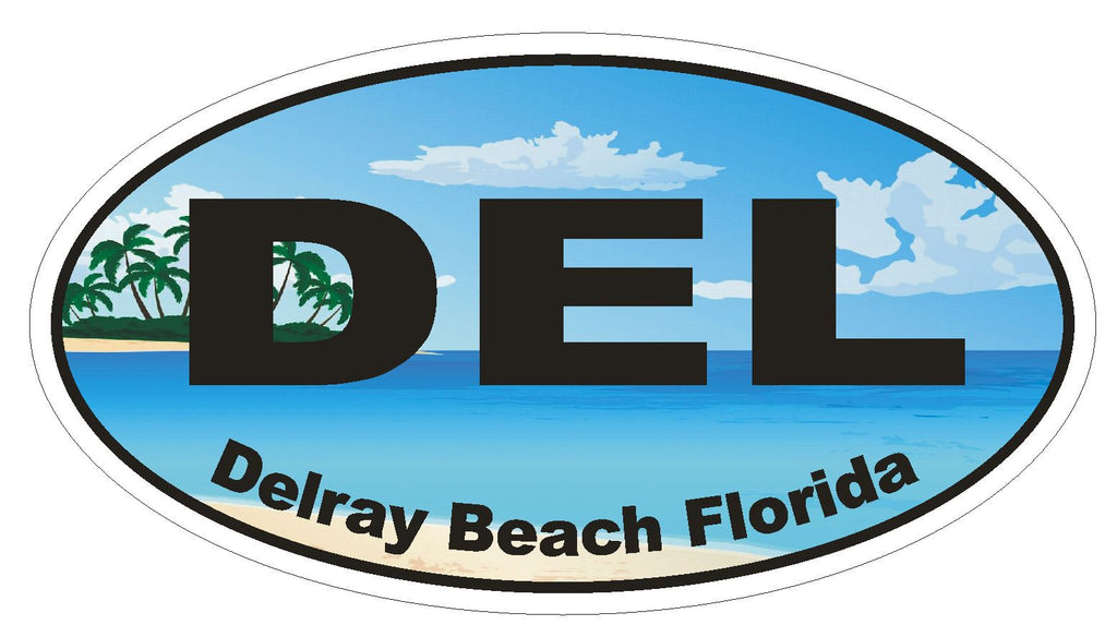 Delray Beach Florida Oval Bumper Sticker or Helmet Sticker D1142 - Winter Park Products