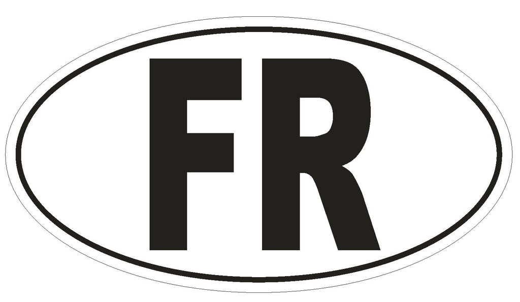 FR France Country Code Oval Bumper Sticker or Helmet Sticker D955 Paris - Winter Park Products