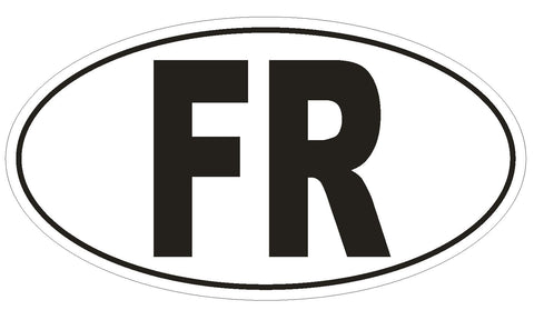 FR France Country Code Oval Bumper Sticker or Helmet Sticker D955 Paris - Winter Park Products