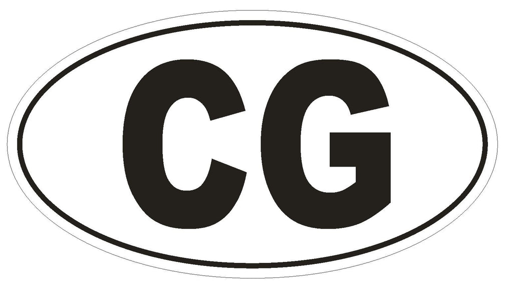 CG Congo Country Code Oval Bumper Sticker or Helmet Sticker D1031 - Winter Park Products